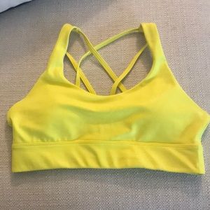 Zyia Neon Yellow Metallic LnT Strappy Bra